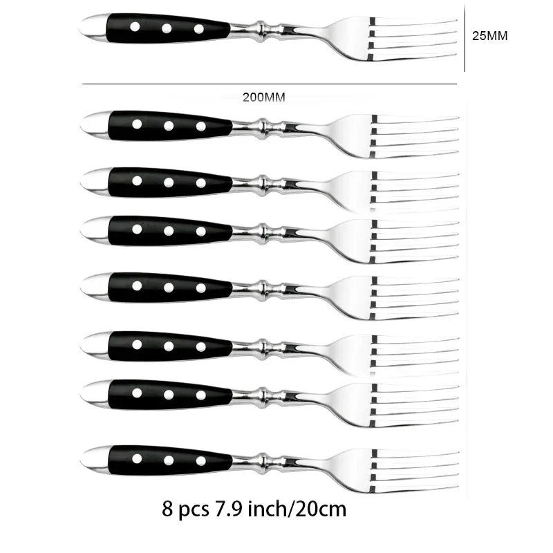 Western Stainless Steel Cutlery Set – Knives, Forks & Spoons