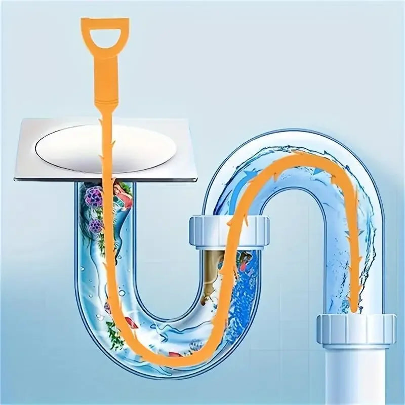 Drain Hair Remover & Pipe Cleaning Tool for Wash Basin Sinks