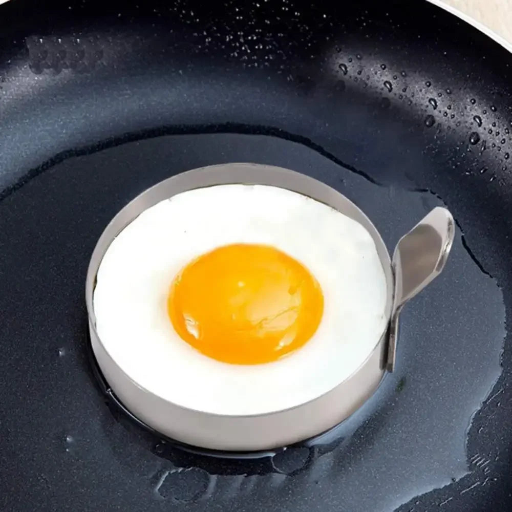 304 Stainless Steel Egg Frying Ring Mold with Heat-Resistant Handle