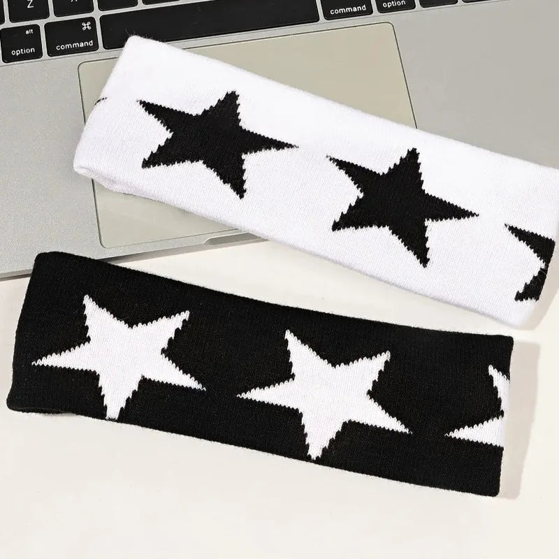 Women's No-Slip Star Print Headbands – Yoga & Workout Hair Wraps