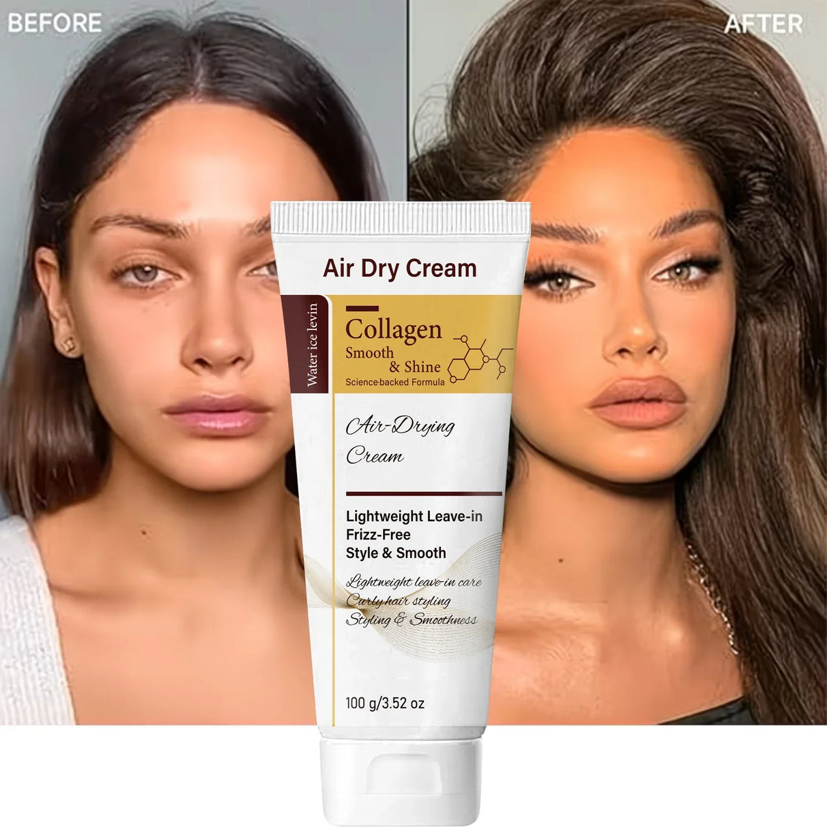Collagen Leave-In Hair Cream | Air Dry Frizz-Free & Shiny