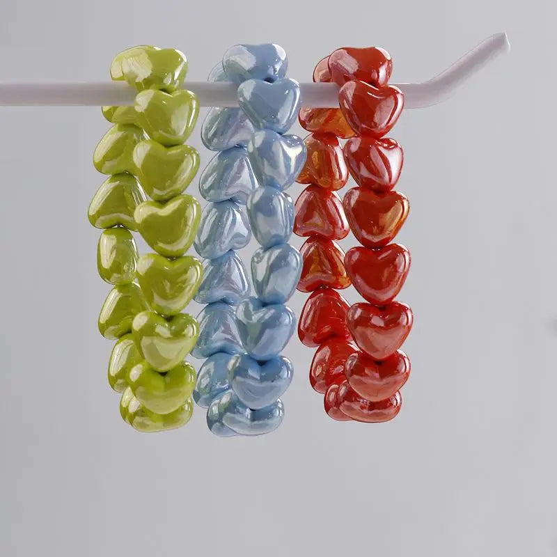 Colorful Heart Beaded Stretch Bracelet – Women's Fashion Jewelry