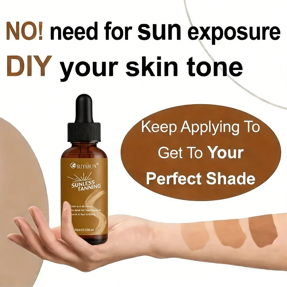 SUYARUN Self-Tanning Serum – Streak-Free Bronze Glow Face & Body