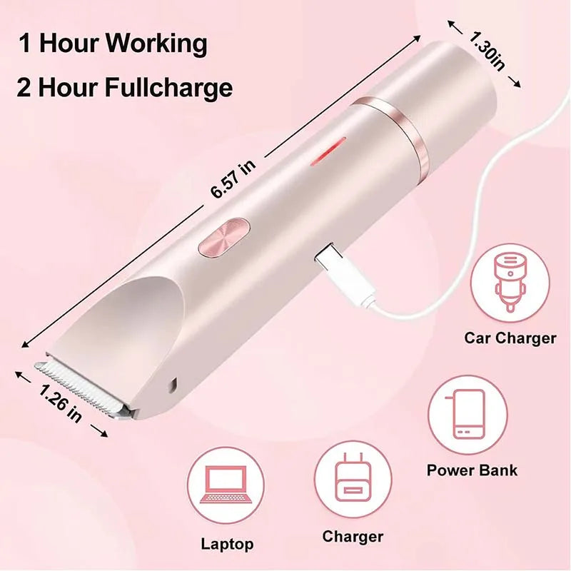 2-in-1 Women's Electric Shaver & Bikini Trimmer – IPX7 Waterproof