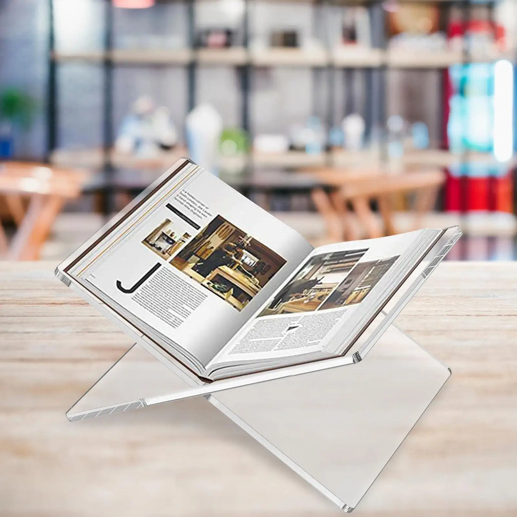 Acrylic Book Stand X-Shaped Display Rack – Holds Up to 11 lbs