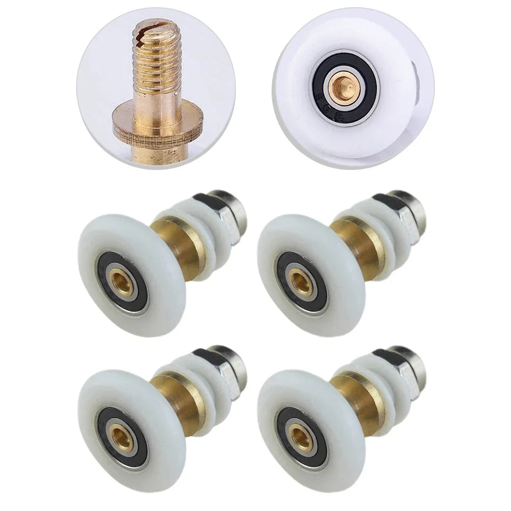4-Pack Shower Glass Sliding Door Replacement Rollers & Pulleys