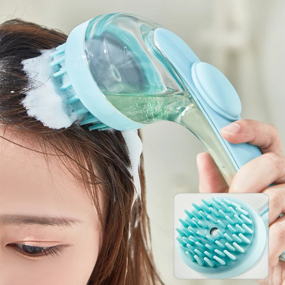 2-in-1 Shampoo Dispenser Scalp Massage Hair Brush