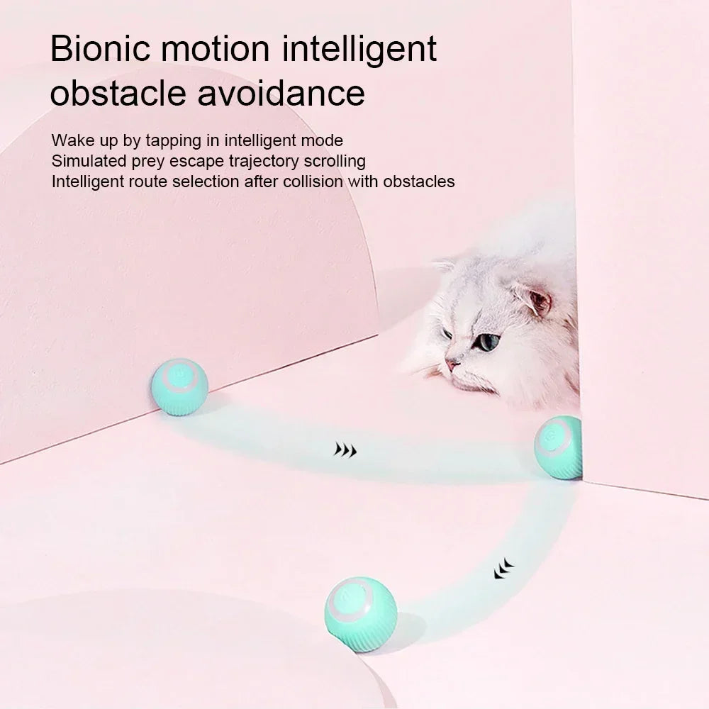 Electric Interactive Cat Ball Toy – Auto 360° Rolling & Spinning