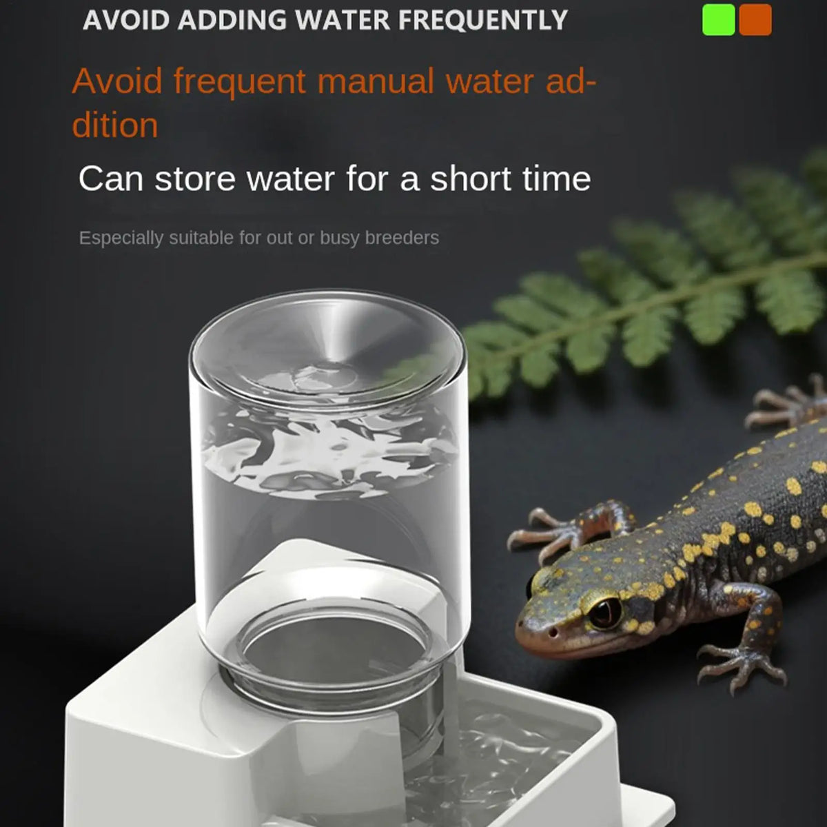 Reptile Water Fountain Dish – Terrarium Dispenser for Lizards