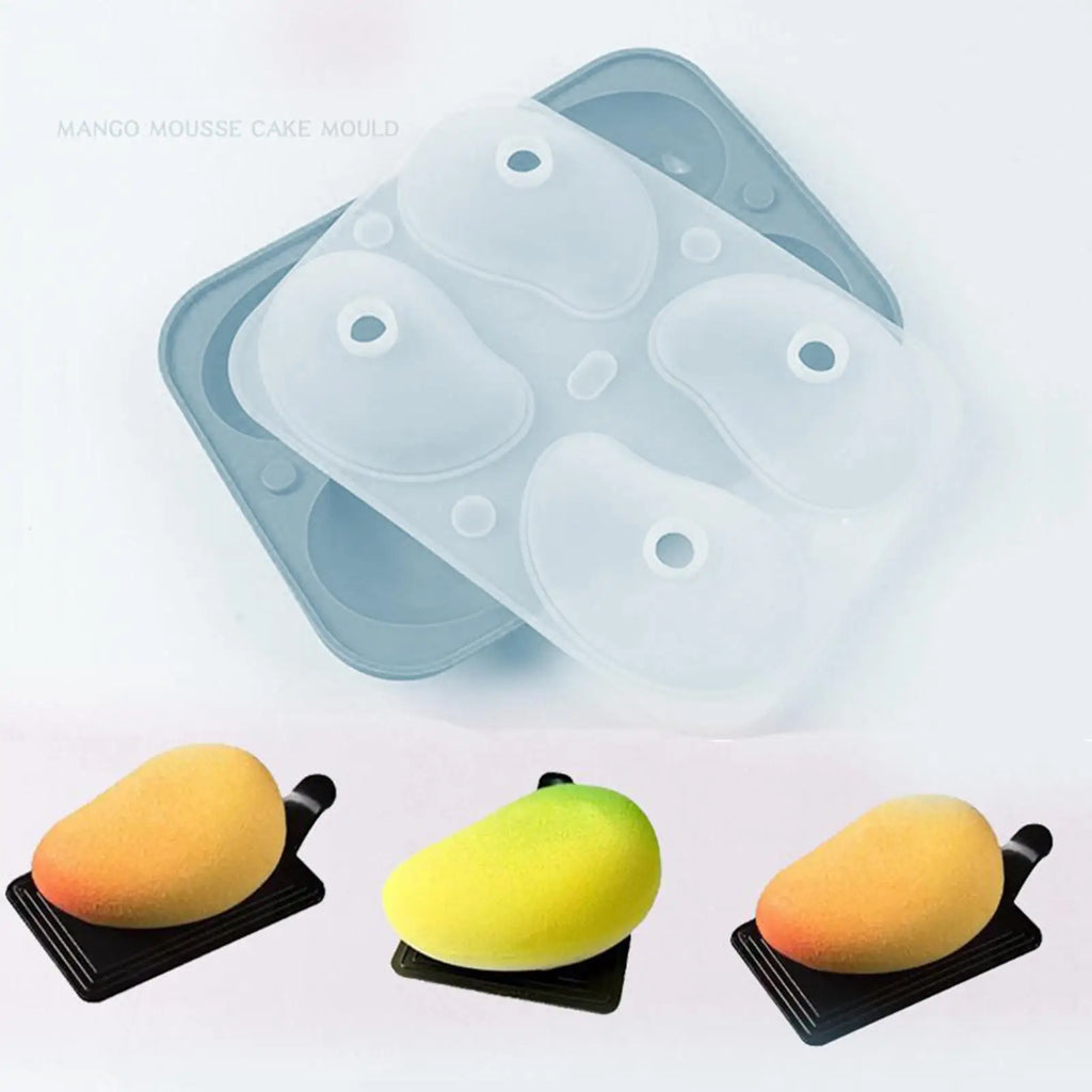 4-Cavity 3D Mango Silicone Mousse Mold – Cake, Jelly & Candy