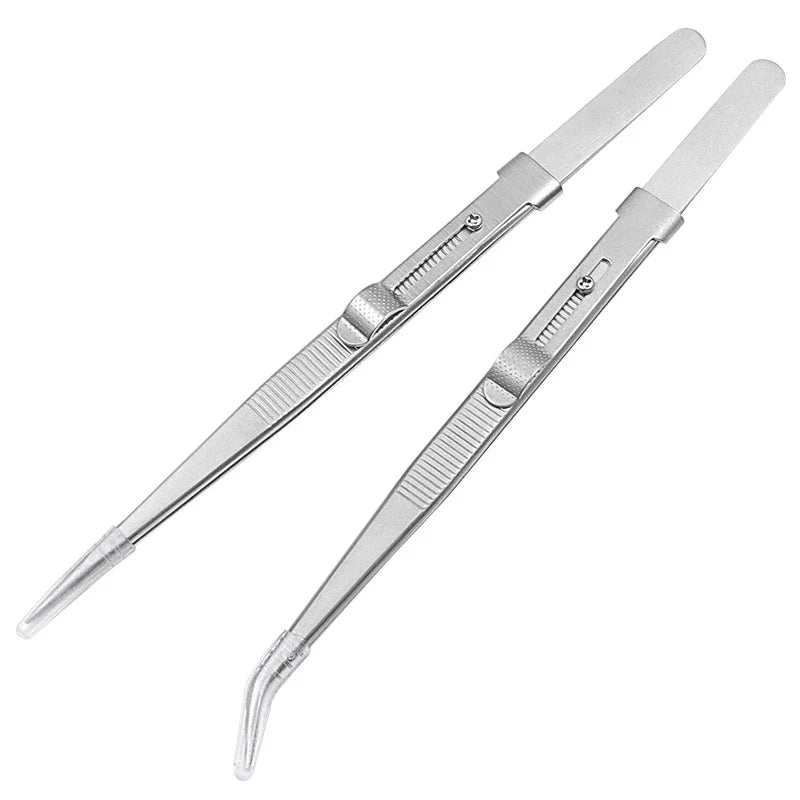 Stainless Steel Diamond Jewelry Tweezers Gemstone Pincette Adjustable