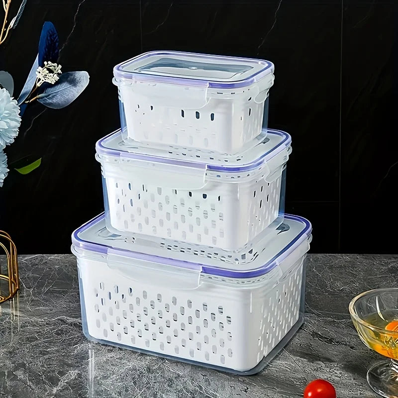 9-Piece Fruit Storage Containers for Fridge with Strainer
