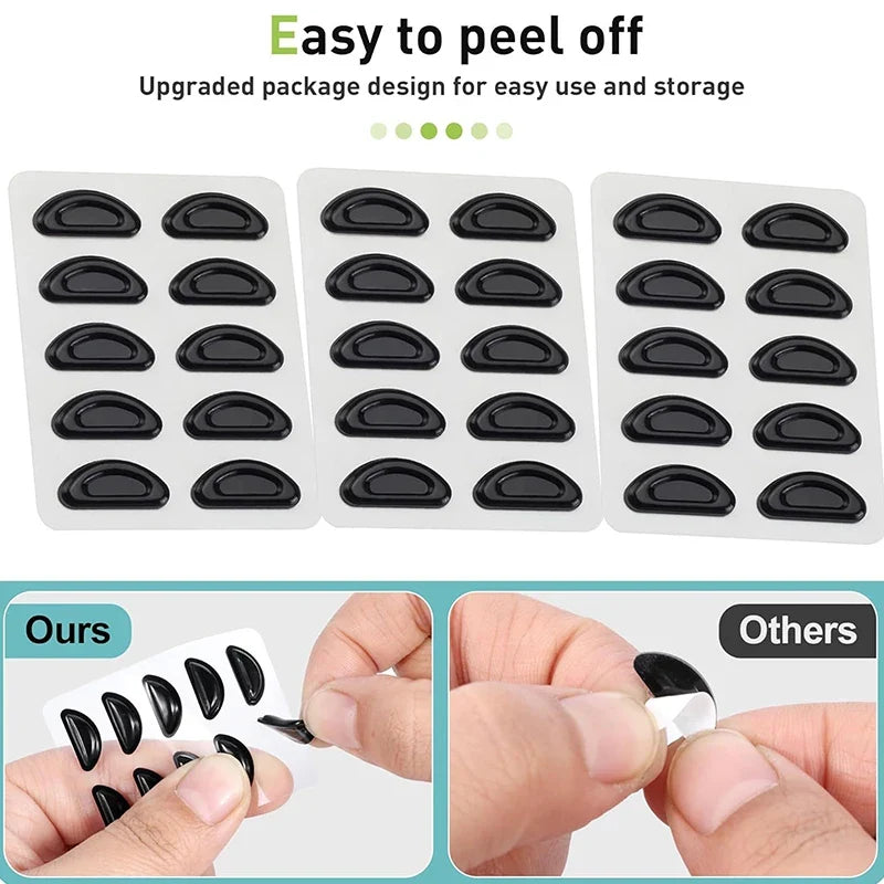 5 Pairs Silicone Anti-Slip Nose Pads for Glasses & Sunglasses