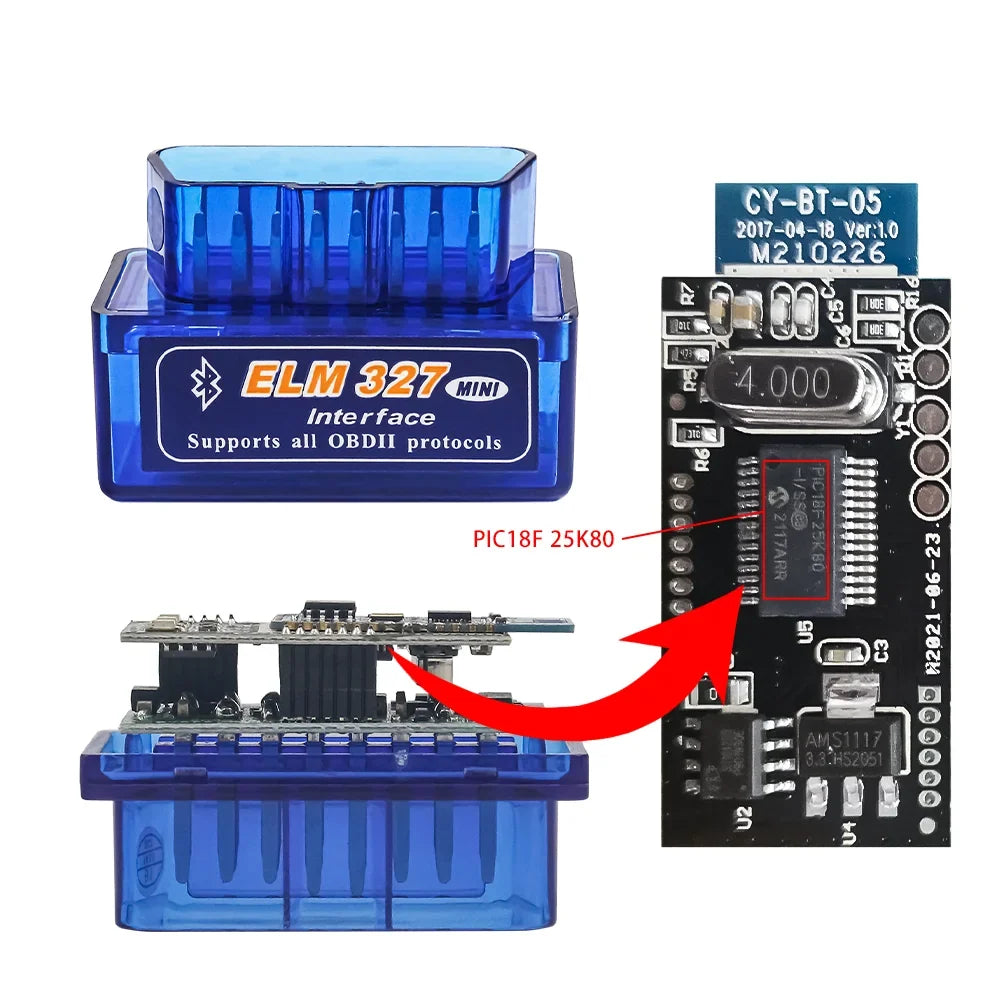 ELM327 V1.5 Bluetooth 5.1 OBD2 Scanner – Real PIC18F25K80