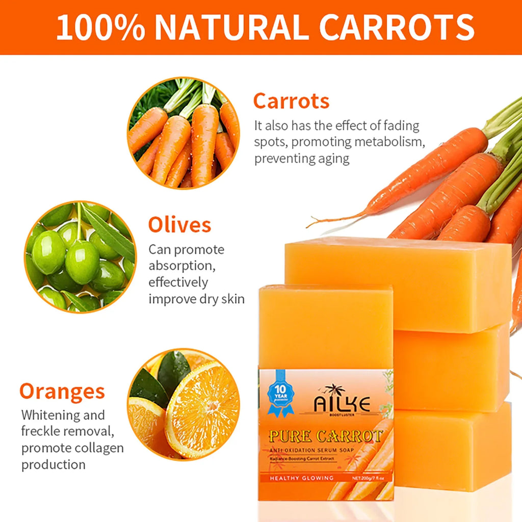 AILKE Carrot Vitamin C Brightening Soap Bar | All Skin Types