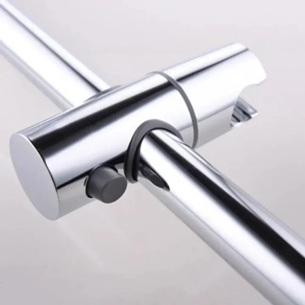 Adjustable Chrome Shower Slide Bracket – Fits 18–25mm Riser Rails