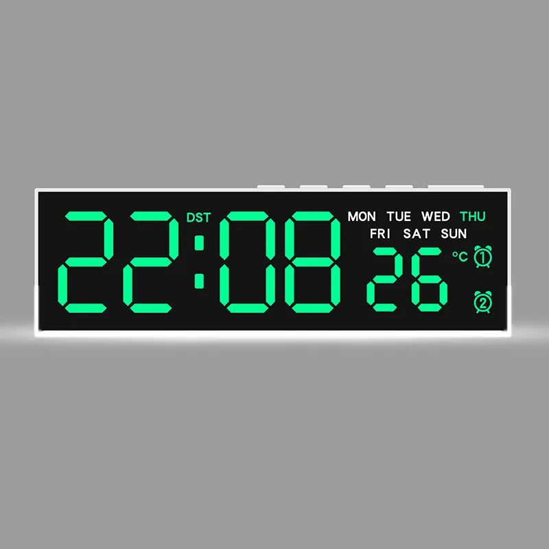 LED Digital Alarm Clock with Mood Light, Temp & Dual Alarm