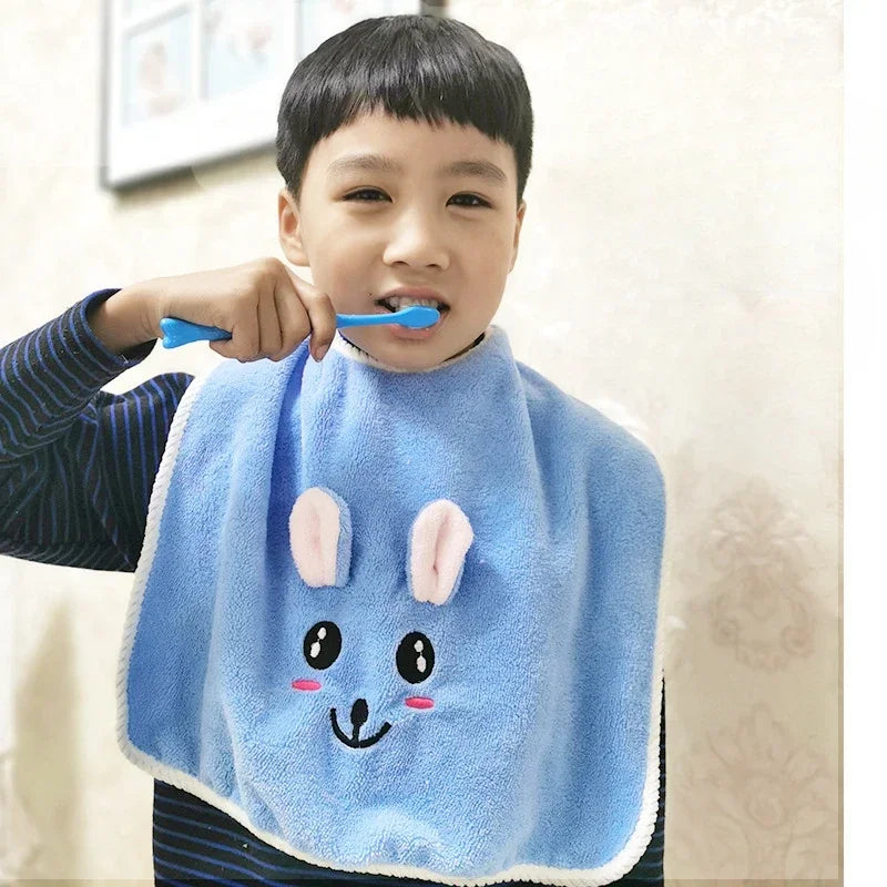 Kids Soft Cotton Bibs & Face Towels | Cartoon, Ages 1–8