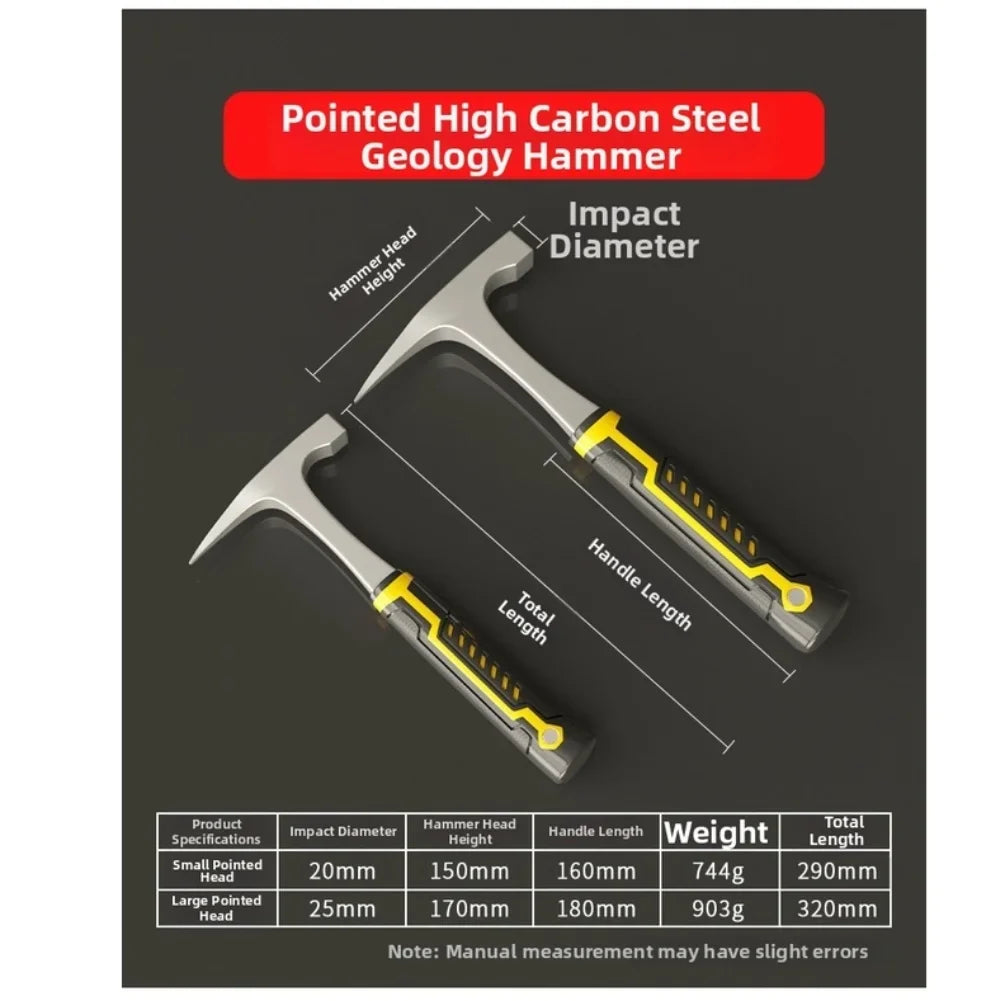 Geological Rock Hammer – Anti-Slip High Carbon Steel Field Tool