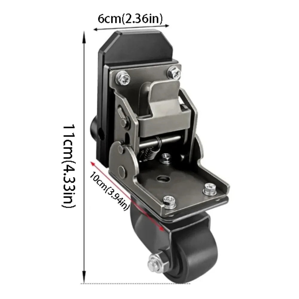Stainless Steel Toolbox Caster Wheels – 200 lbs Foldable
