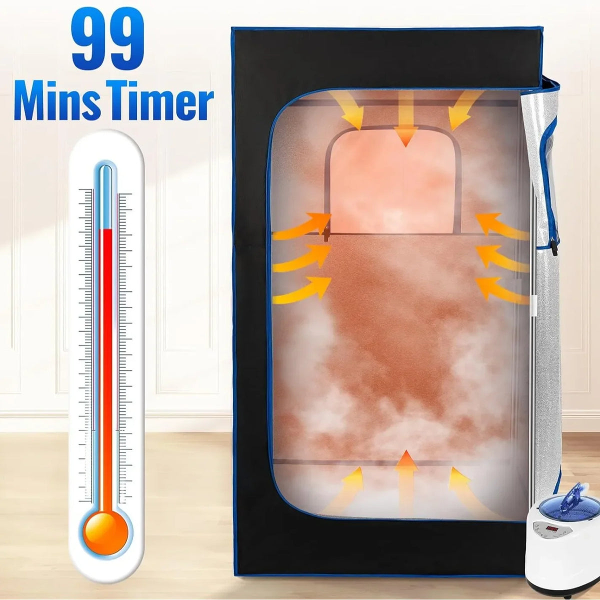 Portable Full Body Steam Sauna Spa – 4L 1500W Remote & Chair