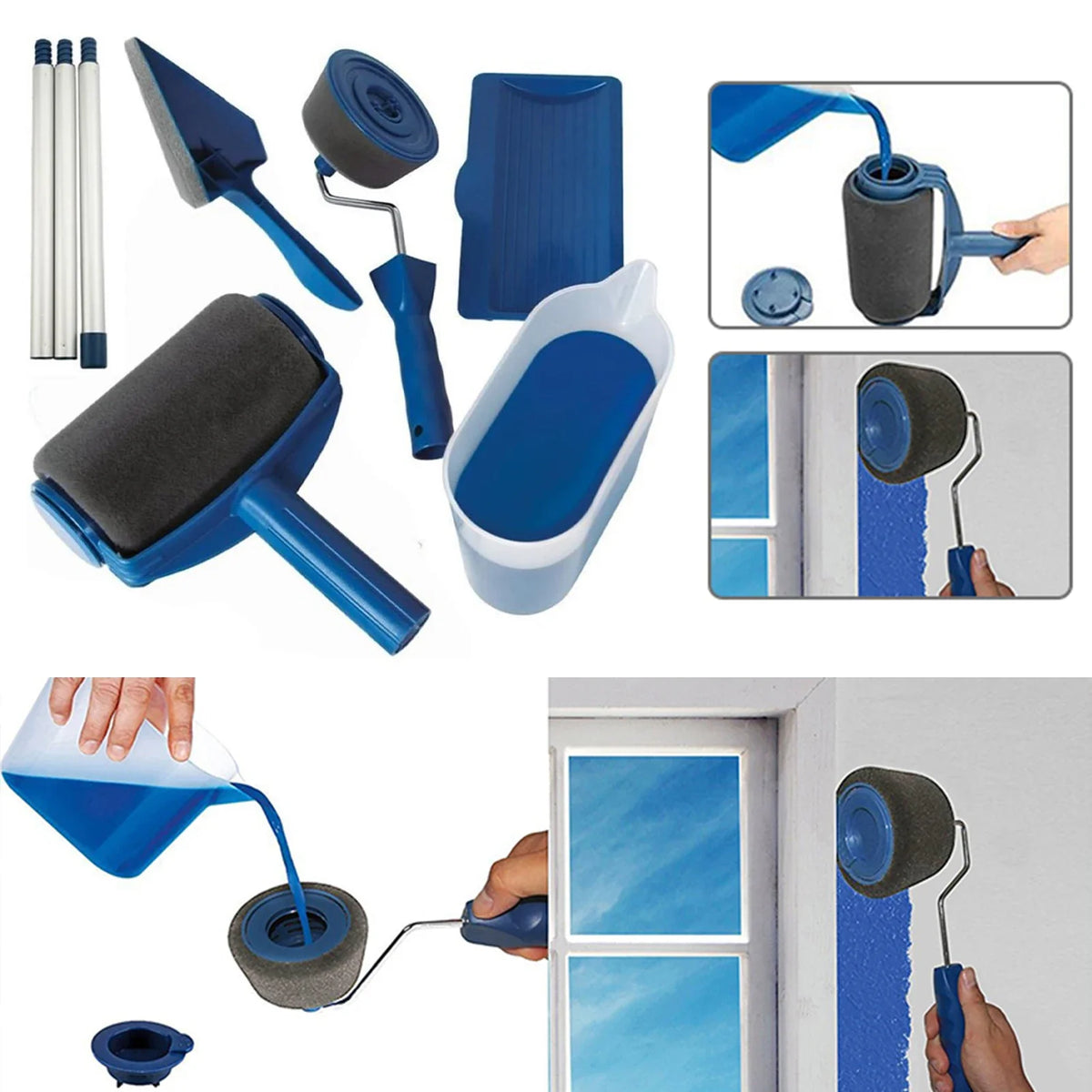 Corner Paint Brush Roller Kit – Foam & Triangle Brushes