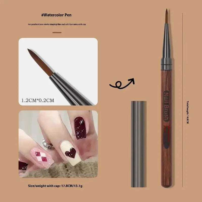 Sandalwood Nail Art Detail Pen – Fine Painting & Carving Brush