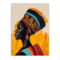 African Tribal Female Portrait Canvas Wall Art | Abstract Decor