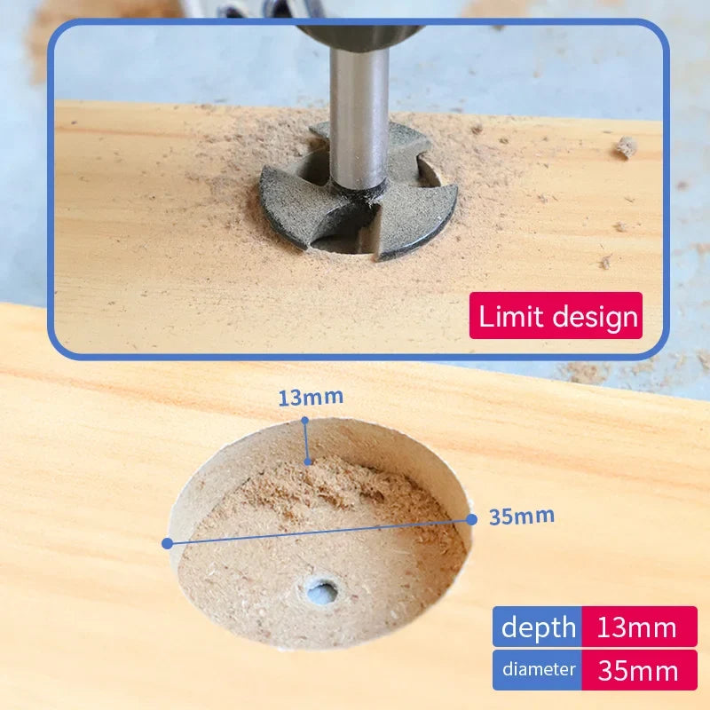 Three-blade Hinge Hole Opener Woodworking Cabinet Door Jig Puncher