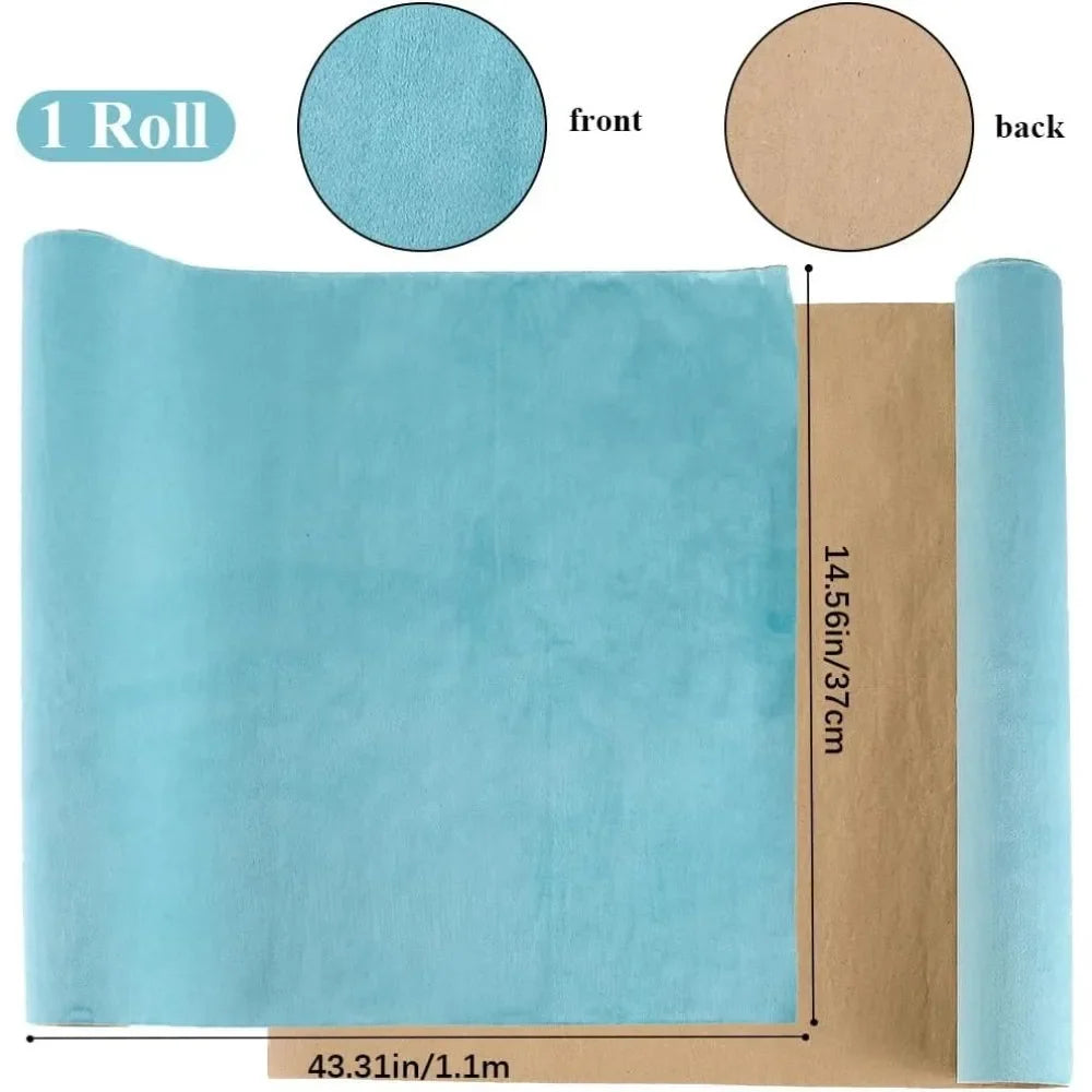 Self-Adhesive Turquoise Velvet Book Cloth 43x14 in | Bookbinding