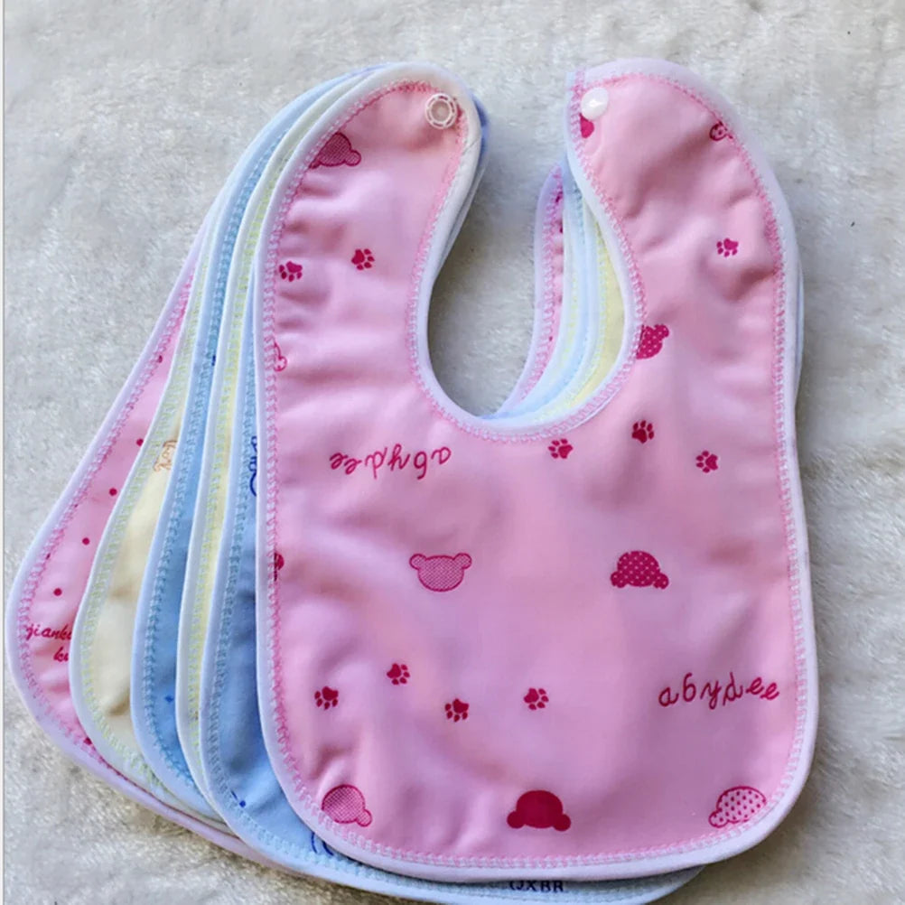 Waterproof Cotton Baby Bib – Cartoon Animal Print | 0–3 Years