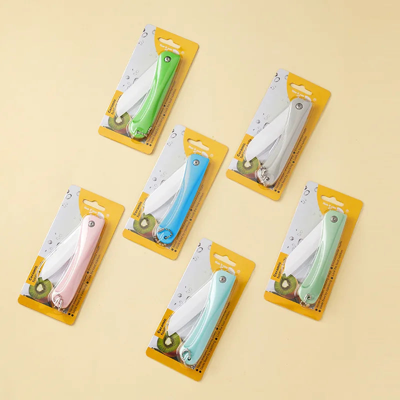 Ceramic Fruit Knife – Folding Paring Knife with Sleeve
