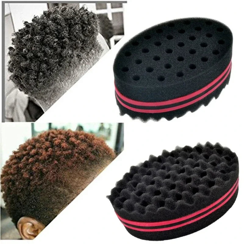 Oval Double-Sided Magic Twist Sponge Brush | Afro Coils