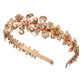 Bridal Floral Metal Leaf Headband | Elegant Wedding Hair Piece
