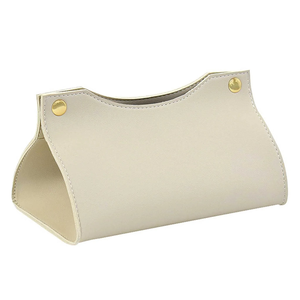PU Leather Tissue Box Cover Holder | Elegant Desktop Organizer