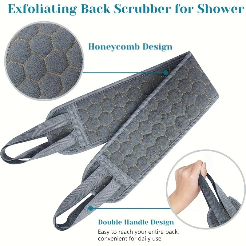3-Piece Bath Exfoliating Set – Loofah, Glove & Back Scrubber
