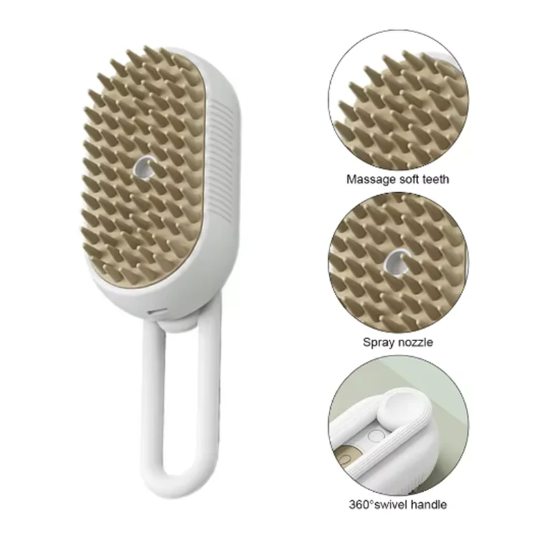 Pet Spray Massage Brush – Folding Grooming Comb for Cats & Dogs