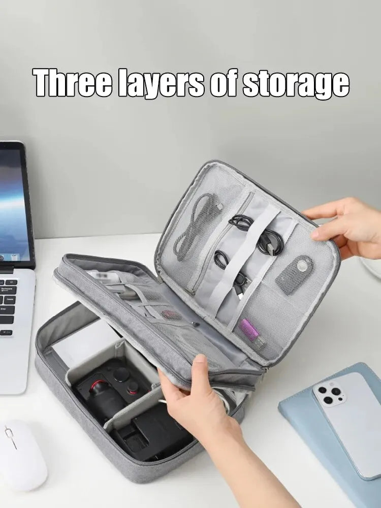 Multifunctional Digital Bag Data Cable Headphones Hard Drive Power