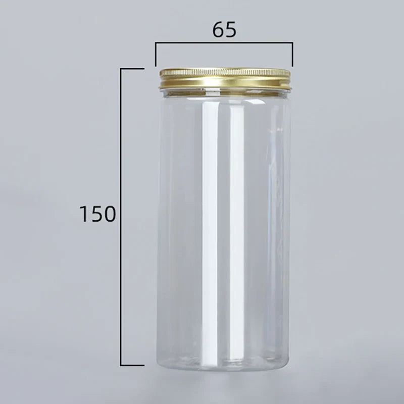 15 Sizes Clear Plastic Jar Pink Aluminum Lids Empty Face Cream