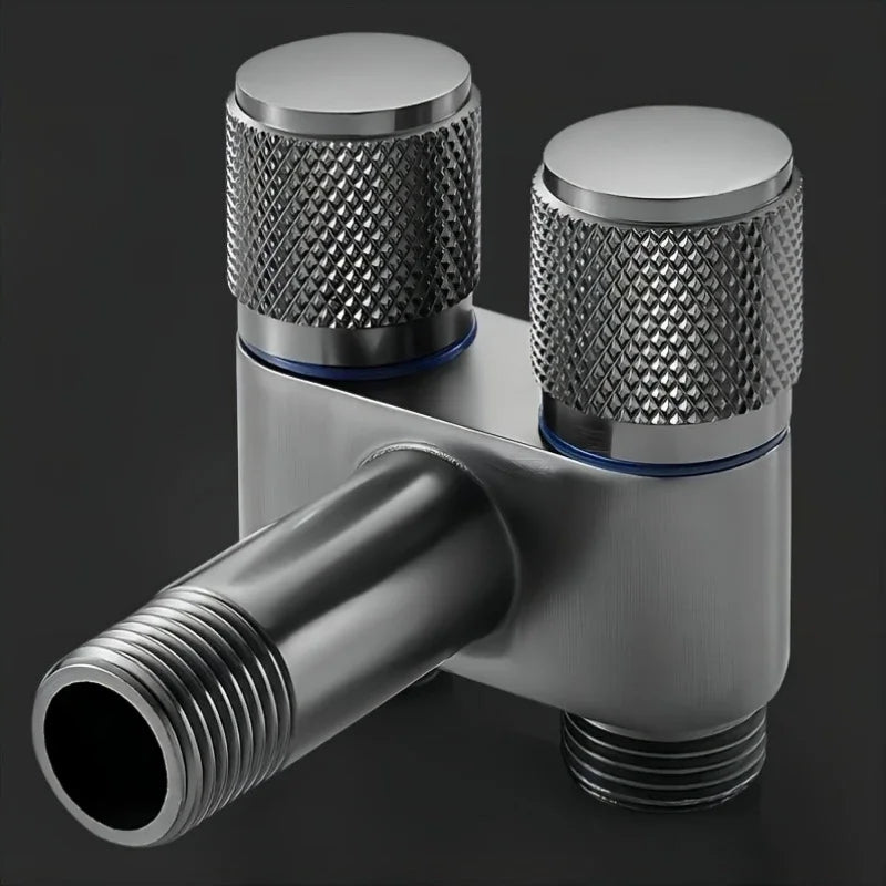 Stainless Steel Dual Outlet Anti-Backflow Angle Valve for Toilet