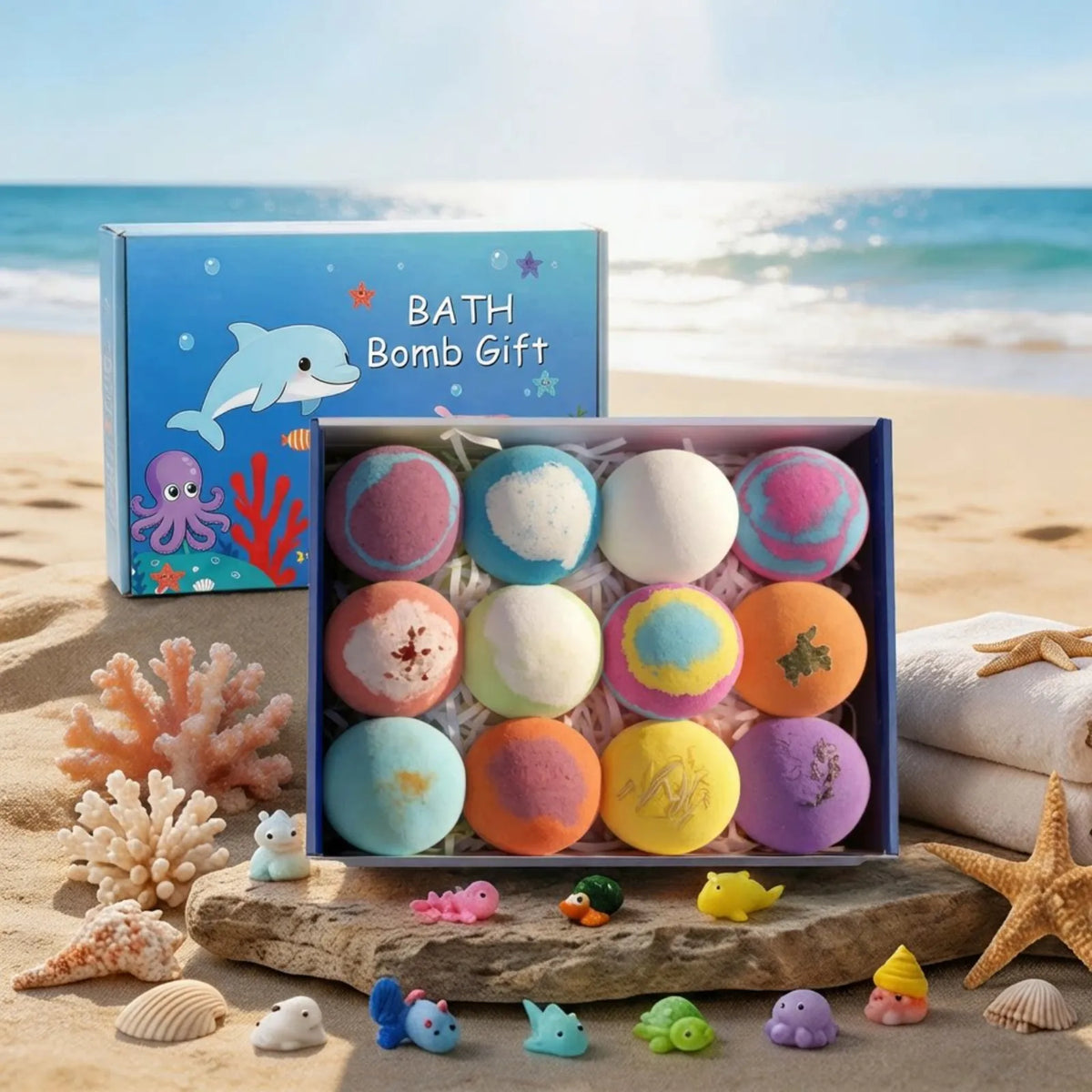Ocean Surprise Toy Bath Bombs Set – Natural Kids Gift 6-12 PCS