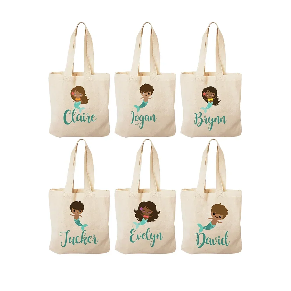 Custom Mermaid Canvas Tote Bags – Party Favors & Gift Bags