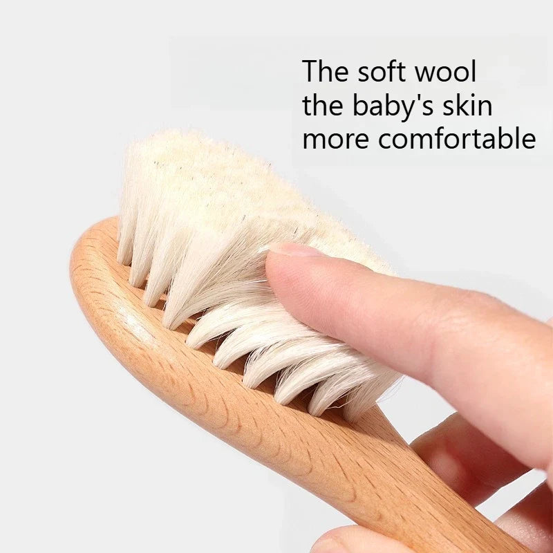 Baby Beech Wood Comb & Bath Brush Set | Gentle Grooming Kit