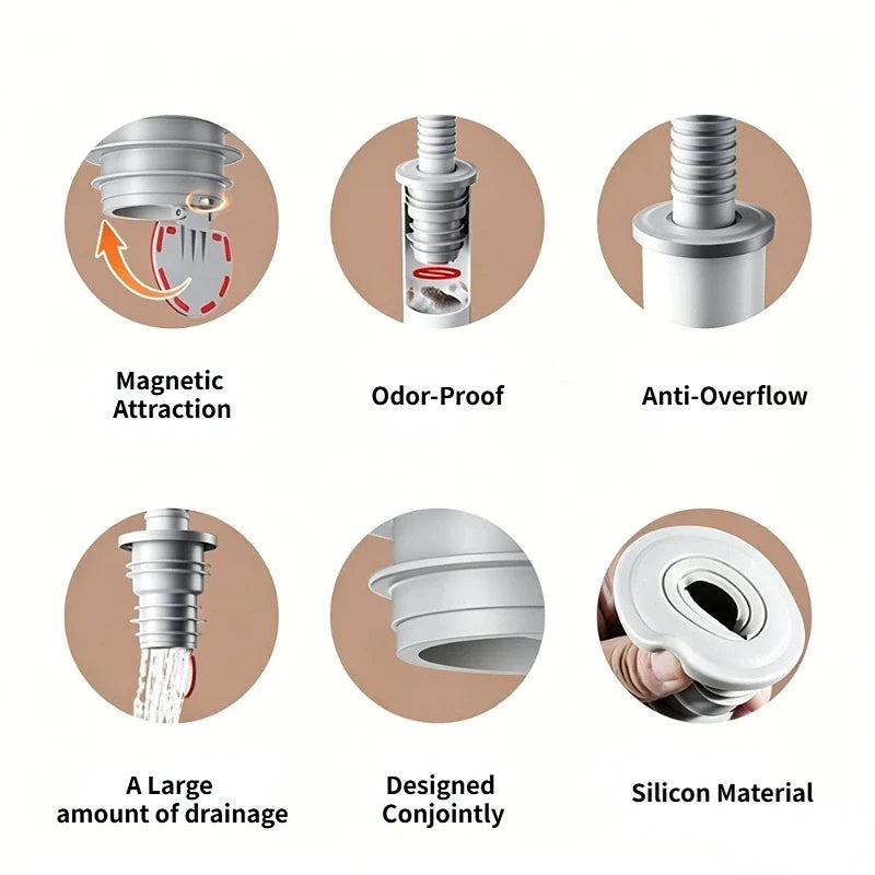 Silicone Sewer Pipe Seal & Floor Drain Stopper 70-75mm