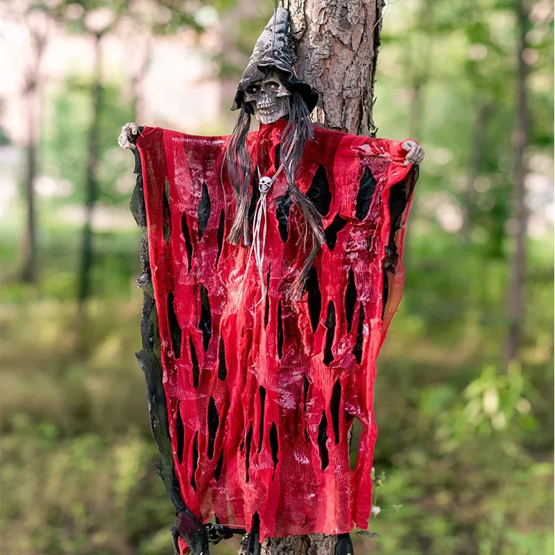 Halloween Electric Skeleton Hanging Ghost | Voice & Touch Activated