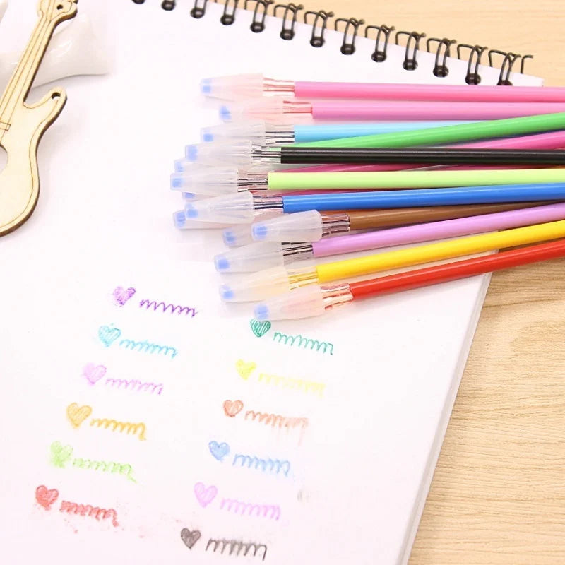 24-Pack Diamond Head Gel Pen Refills – 12 Colors 0.38mm