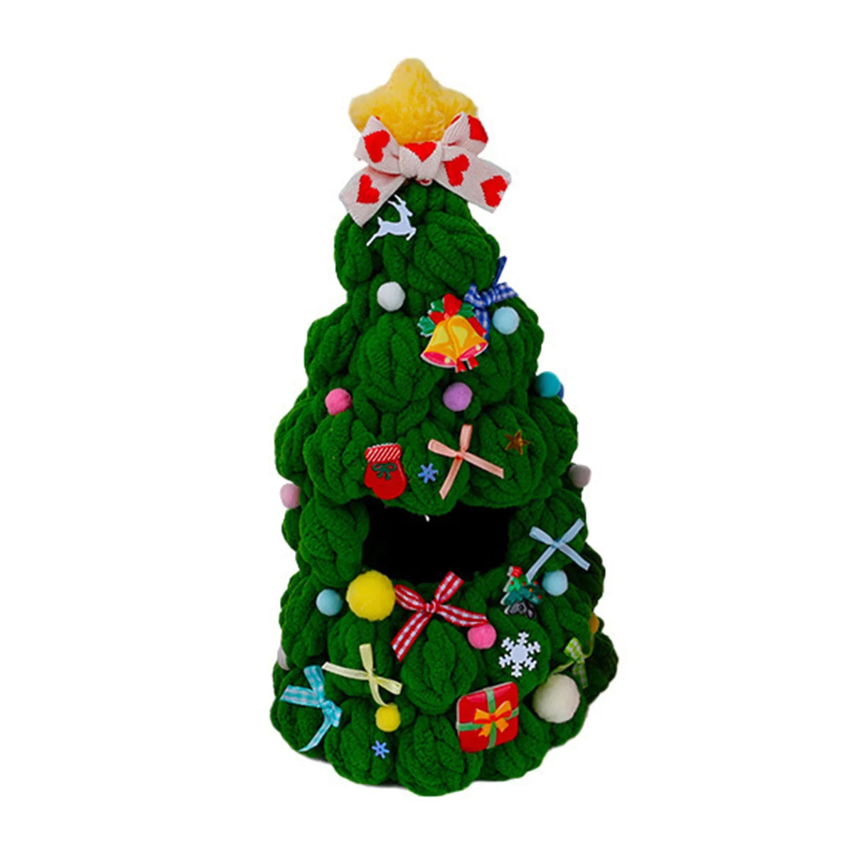 Handmade Crochet Christmas Tree Outfit for 17cm Plush Dolls