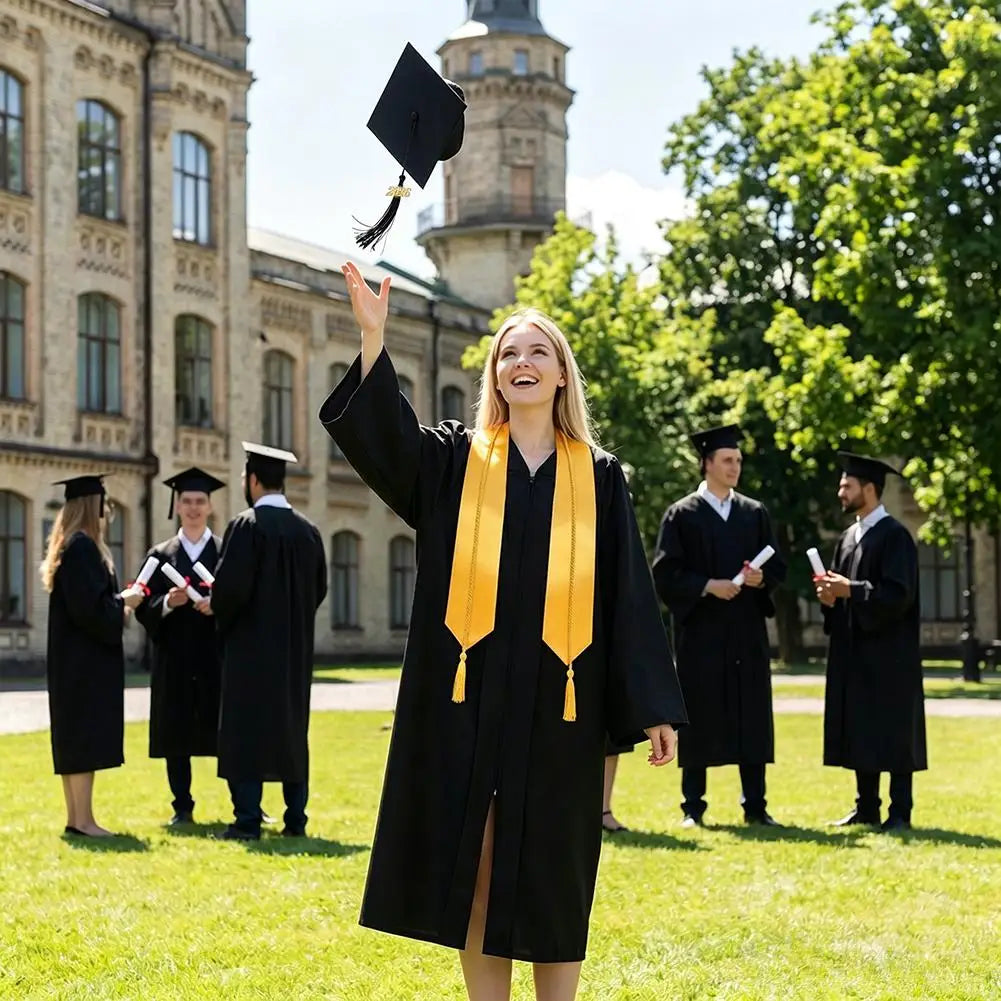 Unisex Graduation Cap & Gown Set – Academic Robe with Tassel