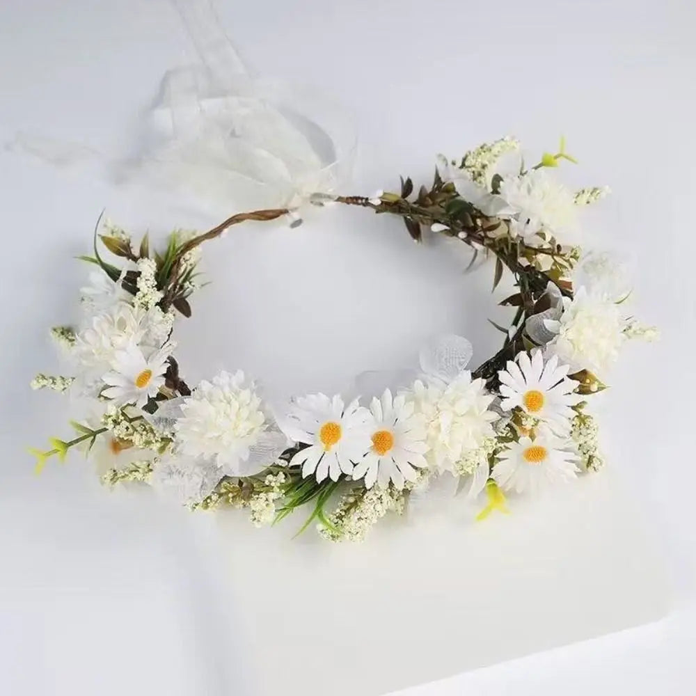 Floral Crown Bridal Headband – Flower Wreath Hair Tiara