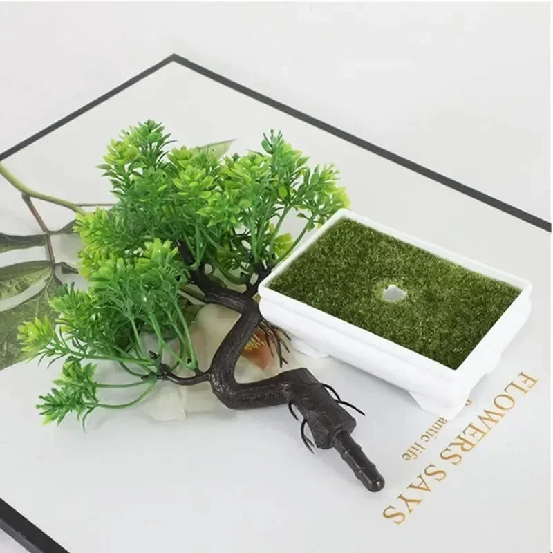 Artificial Potted Mini Tree | Fake Plant for Home & Desk Decor